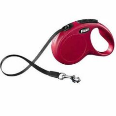 Flexi New Classic Şerit Gezdirme Tasması Kırmızı Small 5 Mt