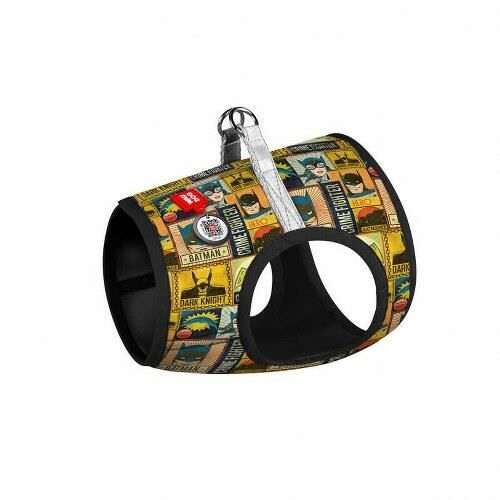 Waudog Collar QR Pasaportlu Yumuşak Doku Köpek Göğüs Tasması Nostalji Batman Desenli XS4, B 36-39 cm, C 26-28 cm