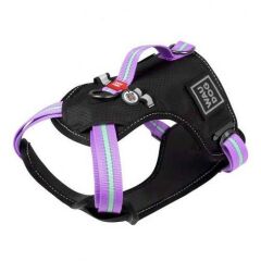 Waudog Collar Fosforlu ve QR Pasaportlu Köpek Göğüs Tasması, S, Mor 20mm