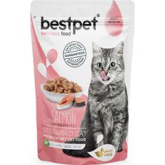 Bestpet Adult Jelly Pouch Sterilised Somonlu Kısır Kedi Maması 85 gr
