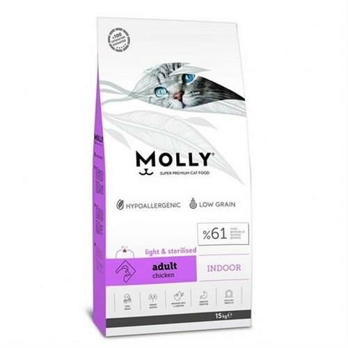 Molly Düşük Tahıllı Hipoalerjenik Tavuklu Kısırlaştırılmış Kedi Maması 15 Kg