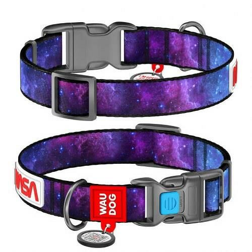 Waudog Collar QR Pasaportlu Köpek Boyun Tasması 23-35 CM, 15 MM, Nasa Desenli Plastik Tokalı