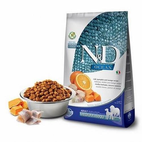 N&D Ocean Pumpkin Medium Maxi Balık Portakal Köpek Maması 2,5 Kg