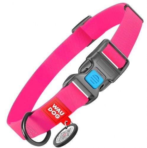 Waudog Collar QR Pasaportlu Su Geçirmez Köpek Boyun Tasması, Pembe, 25 mm 31-49 cm