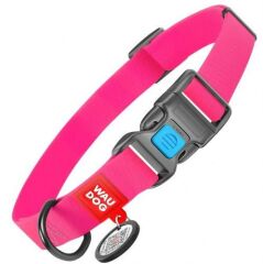 Waudog Collar QR Pasaportlu Su Geçirmez Köpek Boyun Tasması, Pembe, 25 mm 35-58 cm