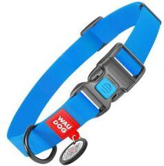 Waudog Collar QR Pasaportlu Su Geçirmez Köpek Boyun Tasması, Mavi, 25 mm 35-58 cm