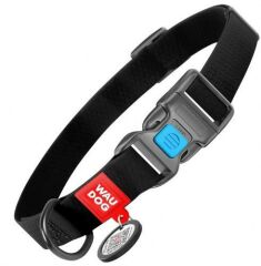 Waudog Collar QR Pasaportlu Su Geçirmez Köpek Boyun Tasması, Siyah, 25 mm 35-58 cm