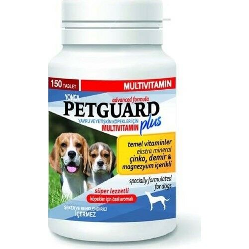 Petguard Köpekler Için Çinko Demir Magnezyum ve Ekstra Mineralli multivitamin TABLETI 150 Adet