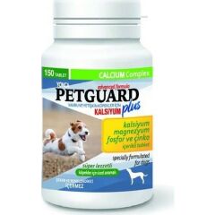 Petguard Köpekler Için Magnezyum Fosfor ve Çinkolu kalsiyum tableti 150 Adet