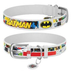 Waudog Collar QR Pasaportlu Deri Köpek Boyun Tasması, Beyaz , Batman1 Desenli, W 15 mm, L 26-35 cm