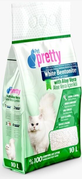 Pet Pretty Aloe Vera Kokulu ince Taneli Topaklaşan Kedi Kumu 10 Lt