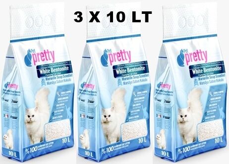 Pet Pretty Sabun Kokulu Ince Taneli Topaklaşan Kedi Kumu 10 Lt X 3 ADET