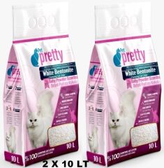 Pet Pretty Pudra Kokulu İnce Taneli Topaklaşan Kedi Kumu 10LT X 2 ADET