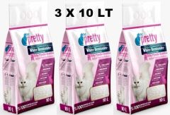Pet Pretty Pudra Kokulu İnce Taneli Topaklaşan Kedi Kumu 10LT X 3 ADET