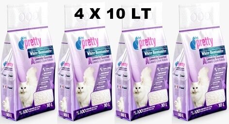 Pet Pretty Lavanta Kokulu İnce Taneli Topaklaşan Kedi Kumu 10 Lt X 4 ADET