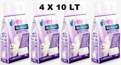 Pet Pretty Lavanta Kokulu İnce Taneli Topaklaşan Kedi Kumu 10 Lt X 4 ADET