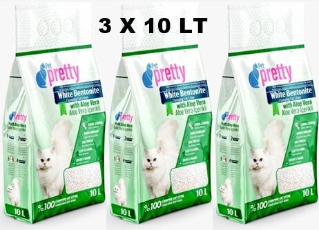Pet Pretty Aloe Vera Kokulu ince Taneli Topaklaşan Kedi Kumu 10 Lt X 3 ADET