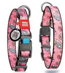 Waudog Collar QR Pasaportlu  Köpek Boyun Tasması,  15 MM 23-35 CM, Unicorn Desenli