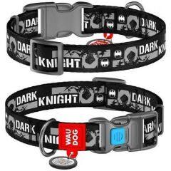 Waudog Collar QR Pasaportlu Köpek Boyun Tasması 24-40 CM, 20 MM, Batman Desenli Plastik Tokalı