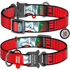 Waudog Collar QR Pasaportlu  Köpek Boyun Tasması, 15 MM 23-35 CM, Joker Desenli Metal Tokalı