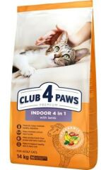 Club4Paws Premium Indoor 4 In 1 Yetişkin Kuzu Etli Kedi Maması 14 kg