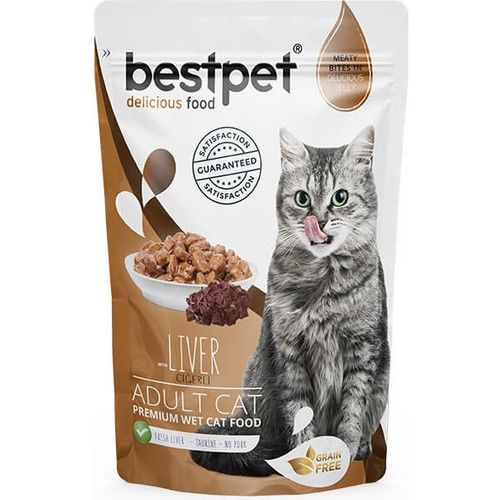 Bestpet Adult Jelly Pouch Ciğerli Kedi Maması 85 gr