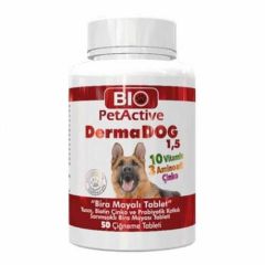 Bio Petactive Dermadog 1.5 Köpekler için Sarımsaklı Bira Mayası 50 Tablet 75 G