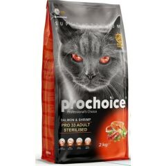 Pro Choice Pro 33 Sterilised Somonlu Karidesli Kısır Yetişkin Kedi Maması 2 kg