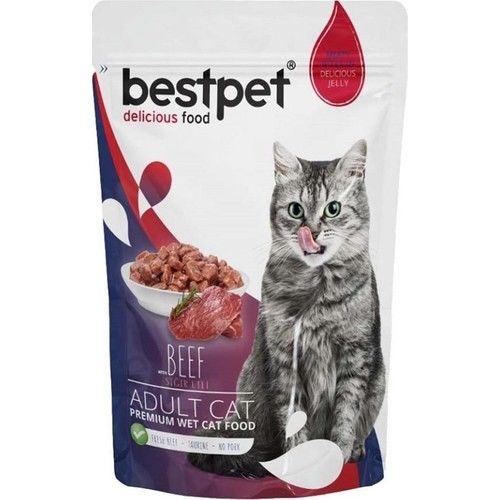Bestpet Adult Jelly Pouch Biftekli Kedi Mama 85 gr