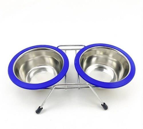 Playfull Krom Kaplı Çiftli Mama Kabı 32 Oz