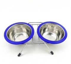 Playfull Krom Kaplı Çiftli Mama Kabı 32 Oz