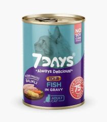 7 Days Balıklı Yetişkin Kedi Konserve 415 Gr