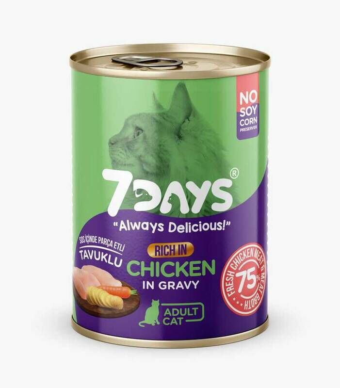 7 Days Taze Tavuk Etli Yetişkin Kedi Konservesi 415 G