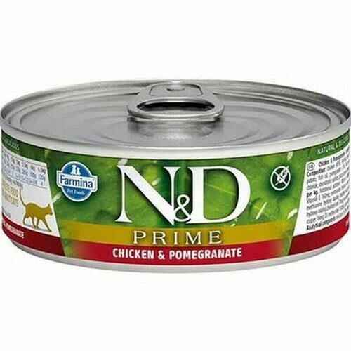 N&D Prime Tavuk&Nar Yetişkin Kedi Konservesi 80 Gr