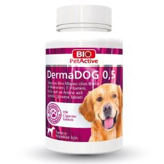 Bio Petactive Dermadog 0.5 Probiotik Bira Mayalı Sarımsaklı Orta ve Küçük Irk Köpek Vitamini Tablet 150'li 75 G