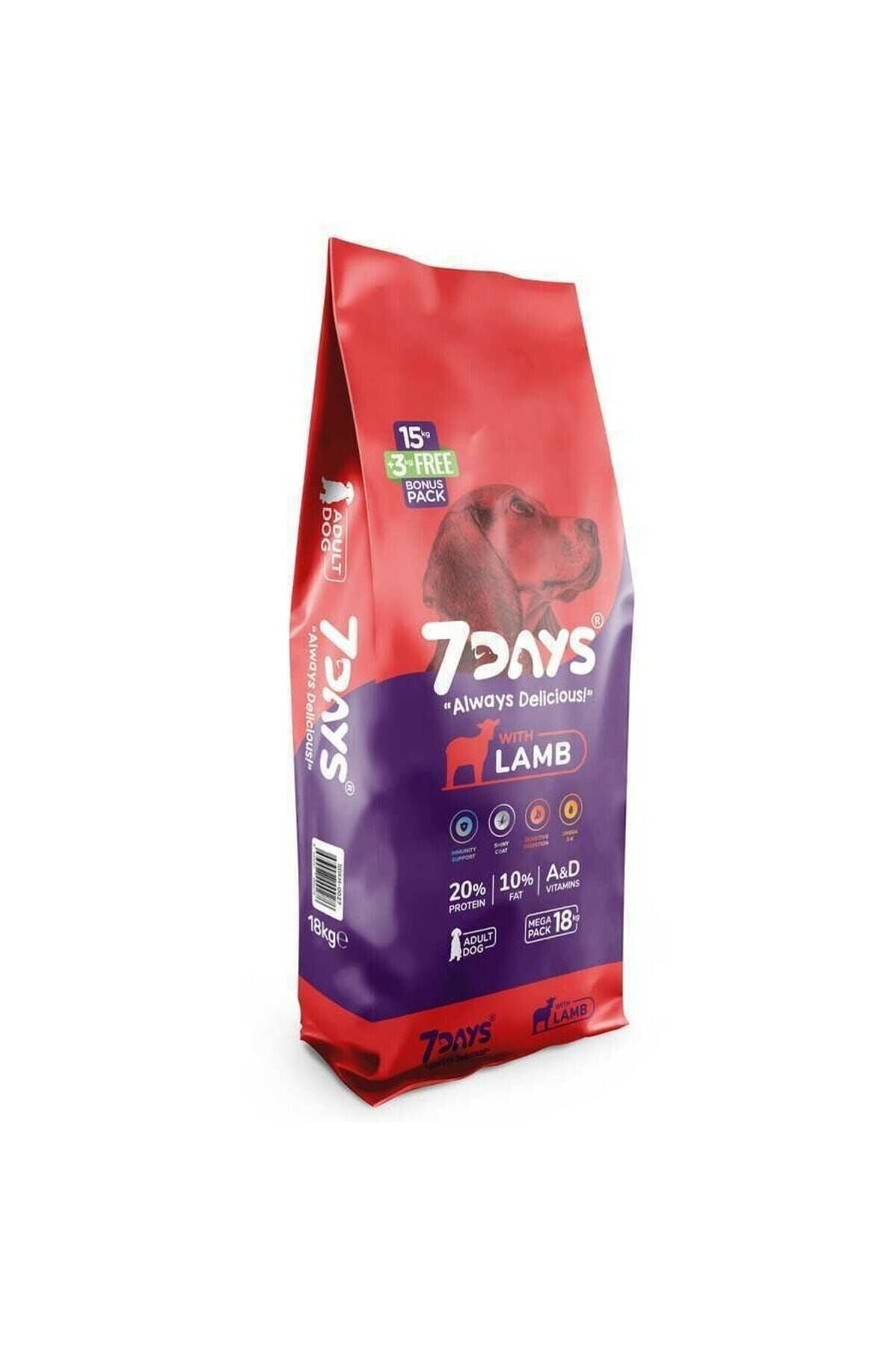 7 Days Kuzu Etli Yetişkin Köpek Maması 18 Kg