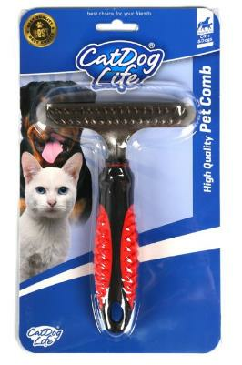CATDOGLİFE KEDİ ve KÖPEKLER İÇİN ÇİFT SIRALI TIRMIK TARAK 11X16CM
