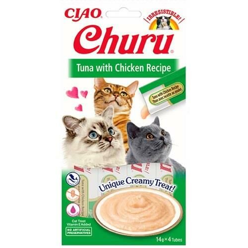 CIAO CHURU CREAM TON VE TAVUK KEDİ KREMASI 4X 14GR