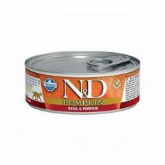 N&D Balkabağı ve Bıldırcınlı Yetişkin Kedi Konservesi 6x80 Gr