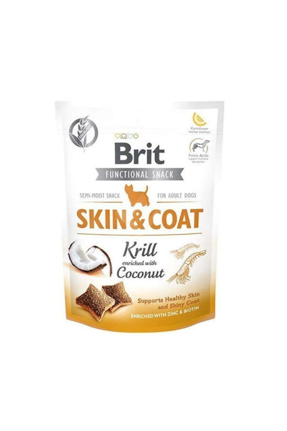 Brit Functional Snack Skin Coat Kril Ve Hindistan Cevizli Köpek Ödül Maması 150 Gr