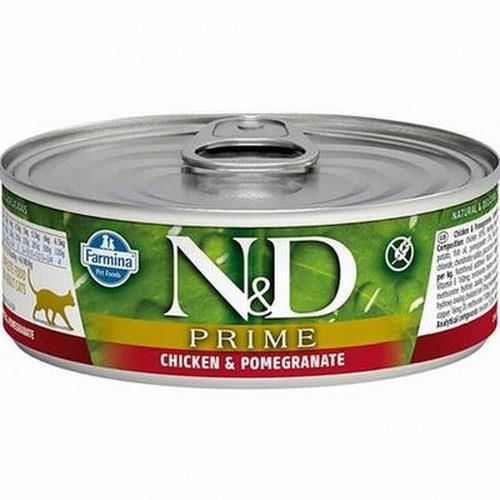 N&D Prime Tavuk&Nar Yetişkin Kedi Konserve 6x80 Gr