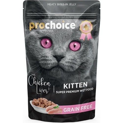 Pro Choice Prochoice Tahılsız Kitten Tavuk ve Ciğerli Yavru Kedi Konservesi 85 gr