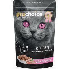 Pro Choice Prochoice Tahılsız Kitten Tavuk ve Ciğerli Yavru Kedi Konservesi 85 gr