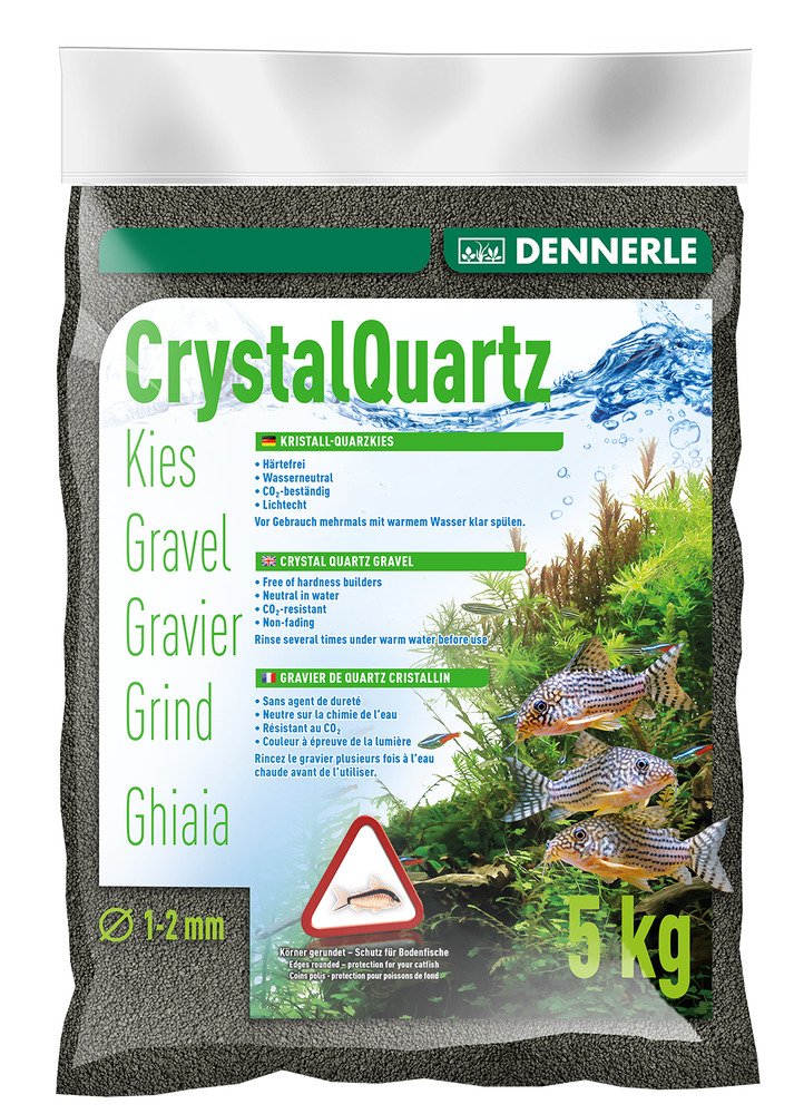 Dennerle - Crystal Quartz Gravel Diamond Black 5 kg