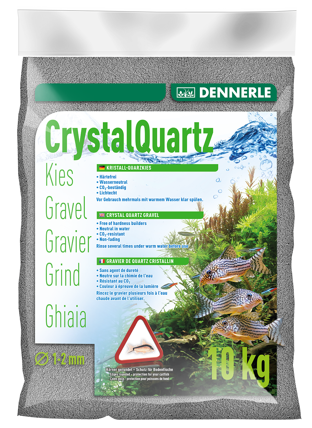 Dennerle - Crystal Quartz Gravel Slate Grey 10 kg
