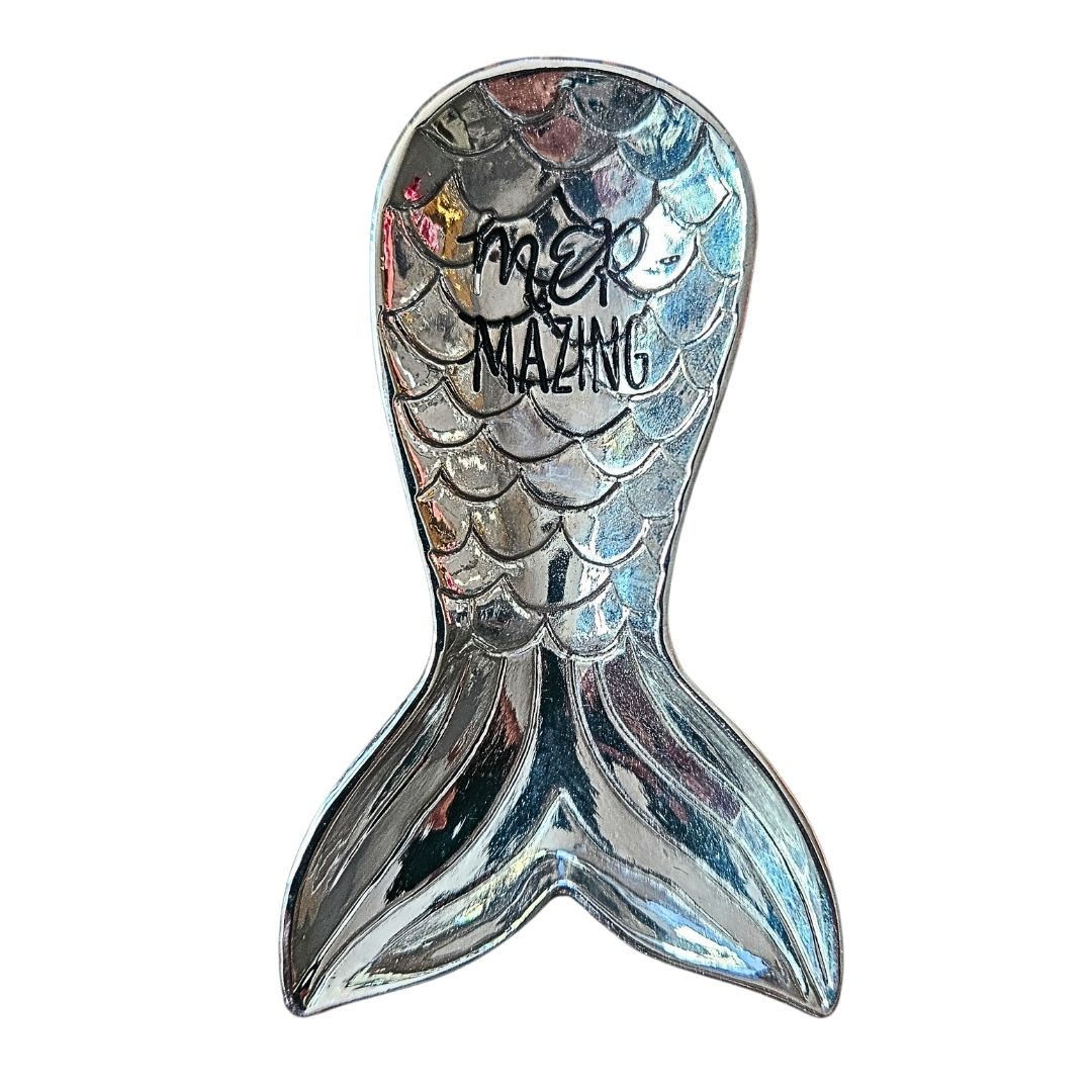 MERMAZING yazılı balık kuyruğu tabak