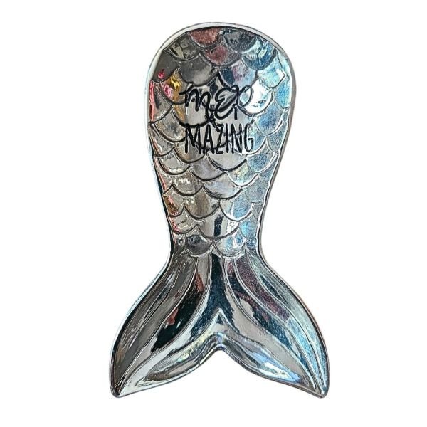 MERMAZING yazılı balık kuyruğu tabak