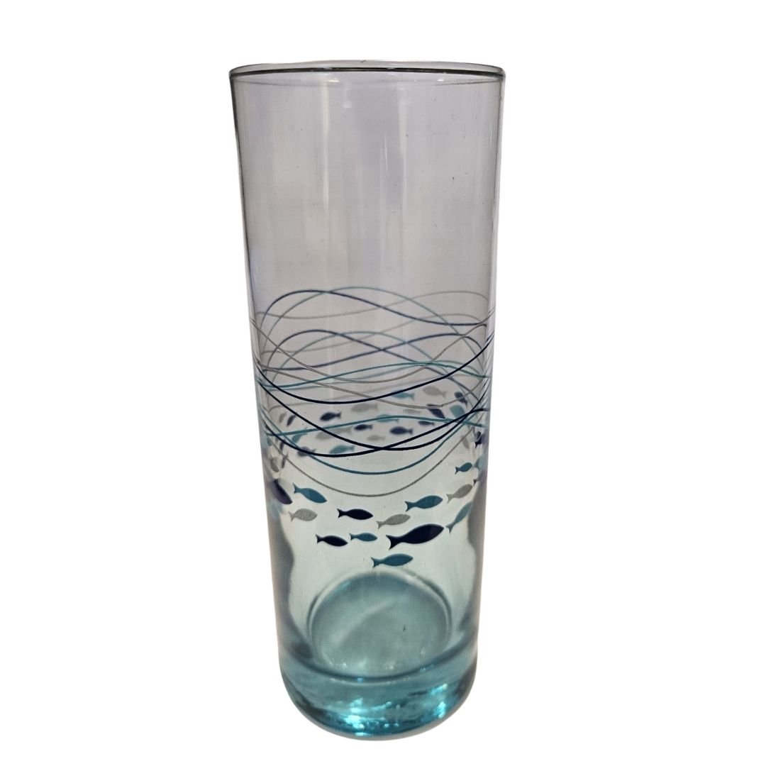 Balıklı Çizgili Rakı Kadehi