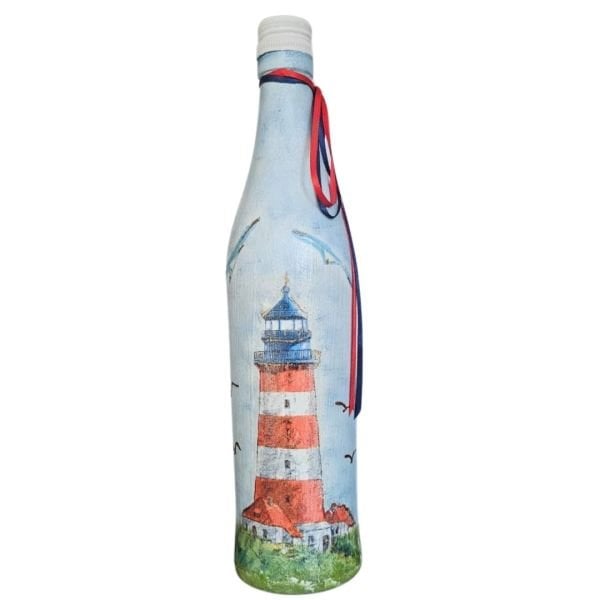 Deniz Feneri Çizimli Şişe