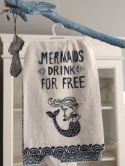 İşlemeli Kurulama Bezi (Mermaids Drink For Free)